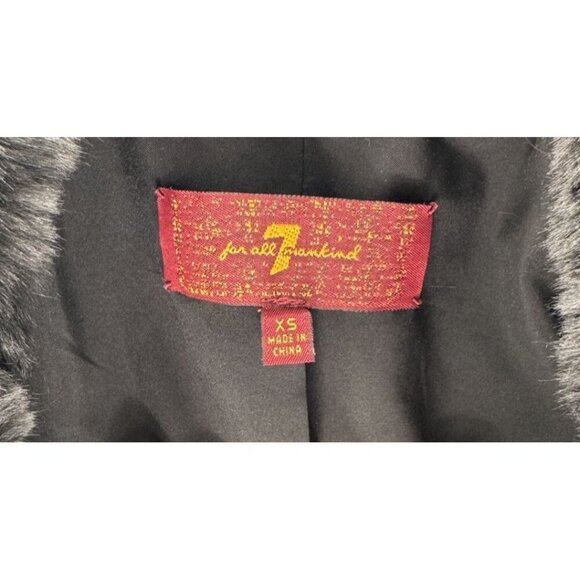 7 For All Mankind Black Faux Fur ShortJacket k pop demon hunter Size XS - Picture 8 of 10